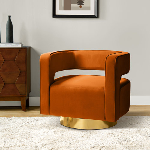 Mercer41 Alson 29.5'' Wide Velvet Swivel Barrel Chair & Reviews Wayfair